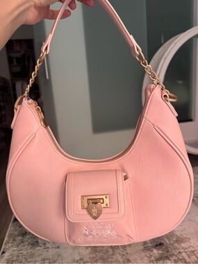 Pink Leather Juicy Couture Hobo Bag with Gold Hardware